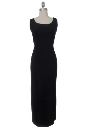 1990s Vintage Black Lurex Metallic Knit Sheath Dress by Geary Roark, Small to Medium