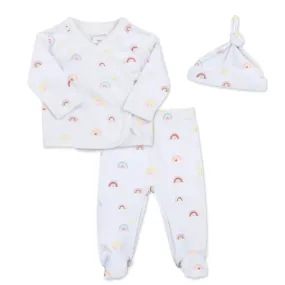 3-Piece Organic Cotton Footed Set in Rainbow Cloud