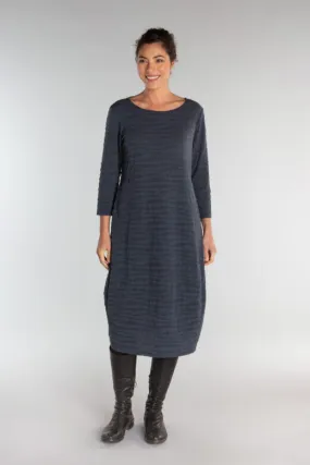3/4 Sleeve Textured Dress Blue Moon