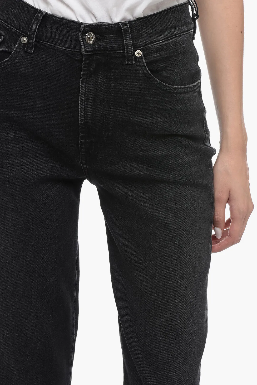 7 For All Mankind LUXE VINTAGE Stretch Denim MALIA Jeans with Silver-Tone Butt