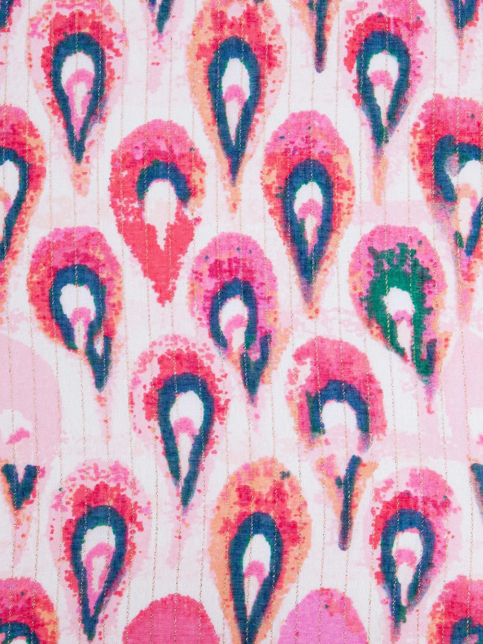 Adler Lightweight Scarf - Pink/Gold, Teardrop