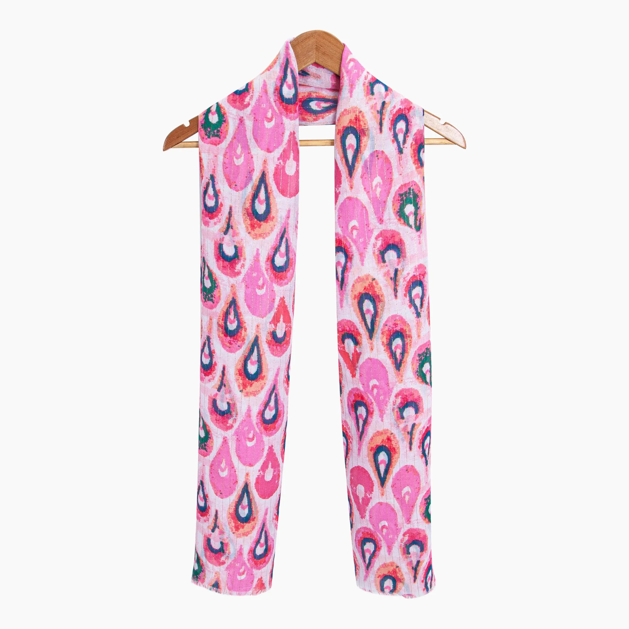 Adler Lightweight Scarf - Pink/Gold, Teardrop