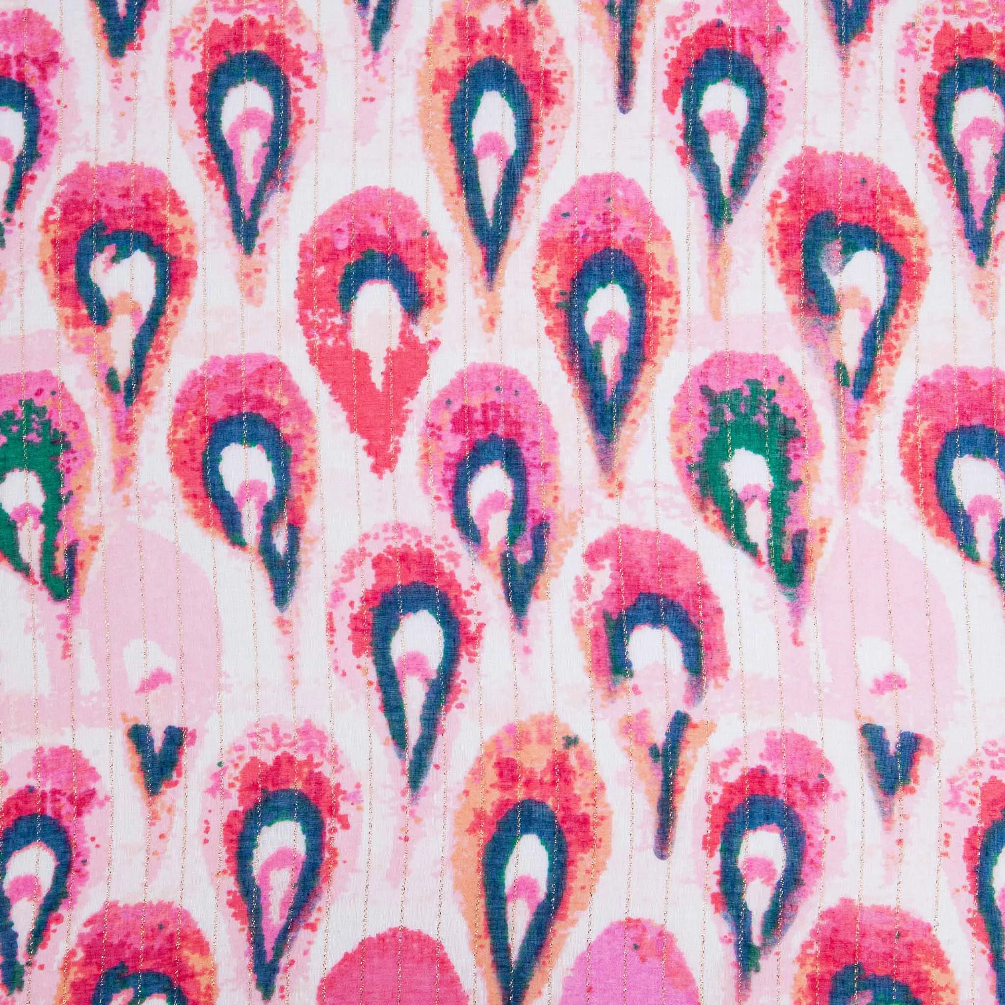 Adler Lightweight Scarf - Pink/Gold, Teardrop