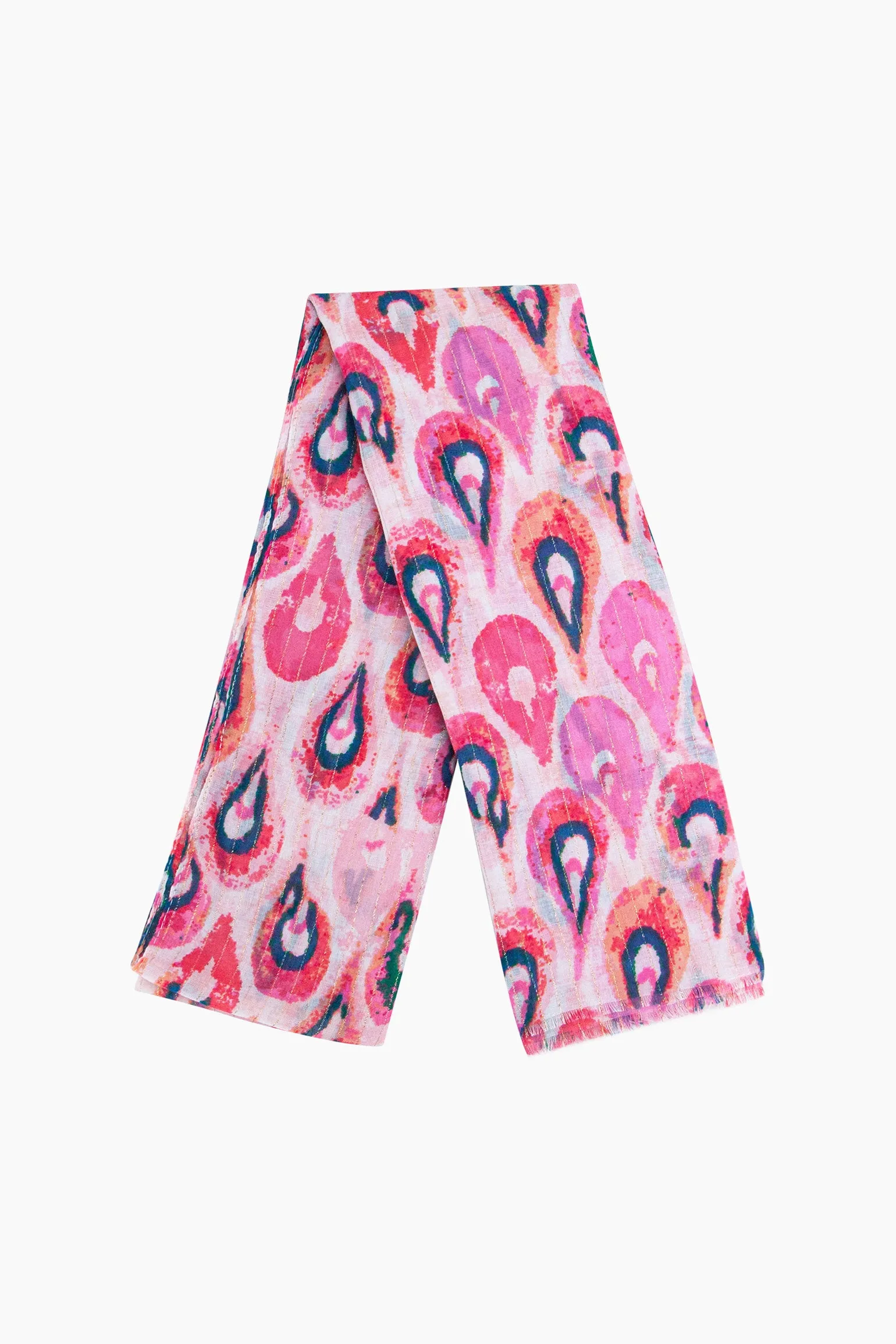 Adler Lightweight Scarf - Pink/Gold, Teardrop