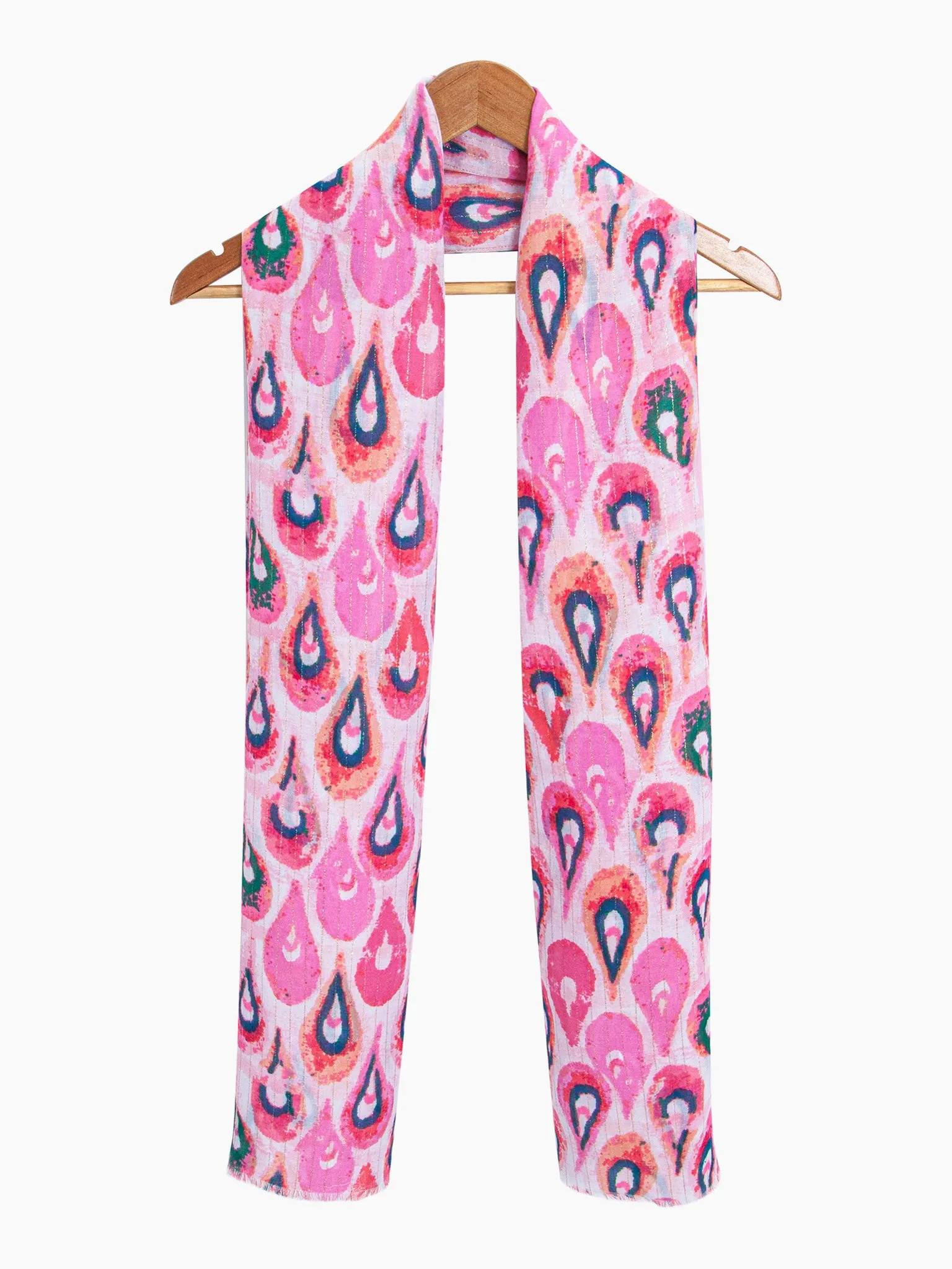 Adler Lightweight Scarf - Pink/Gold, Teardrop