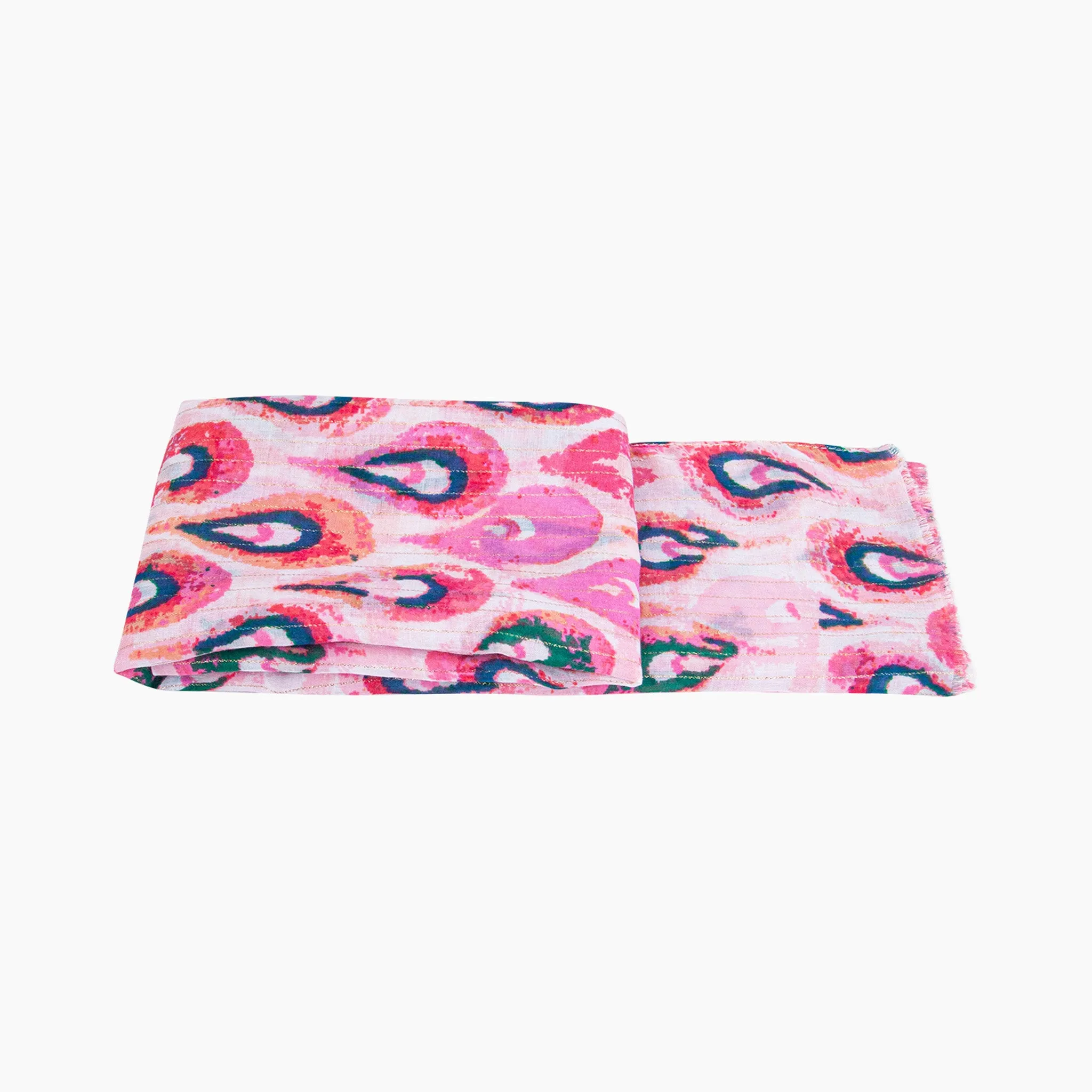Adler Lightweight Scarf - Pink/Gold, Teardrop