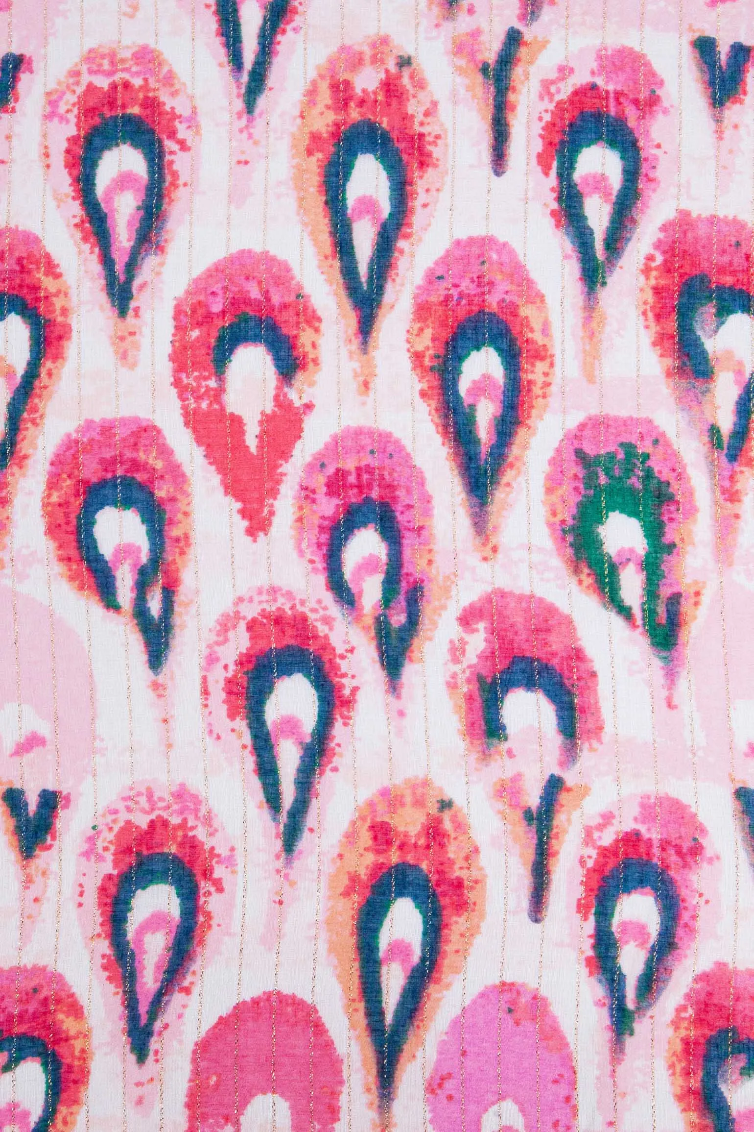 Adler Lightweight Scarf - Pink/Gold, Teardrop