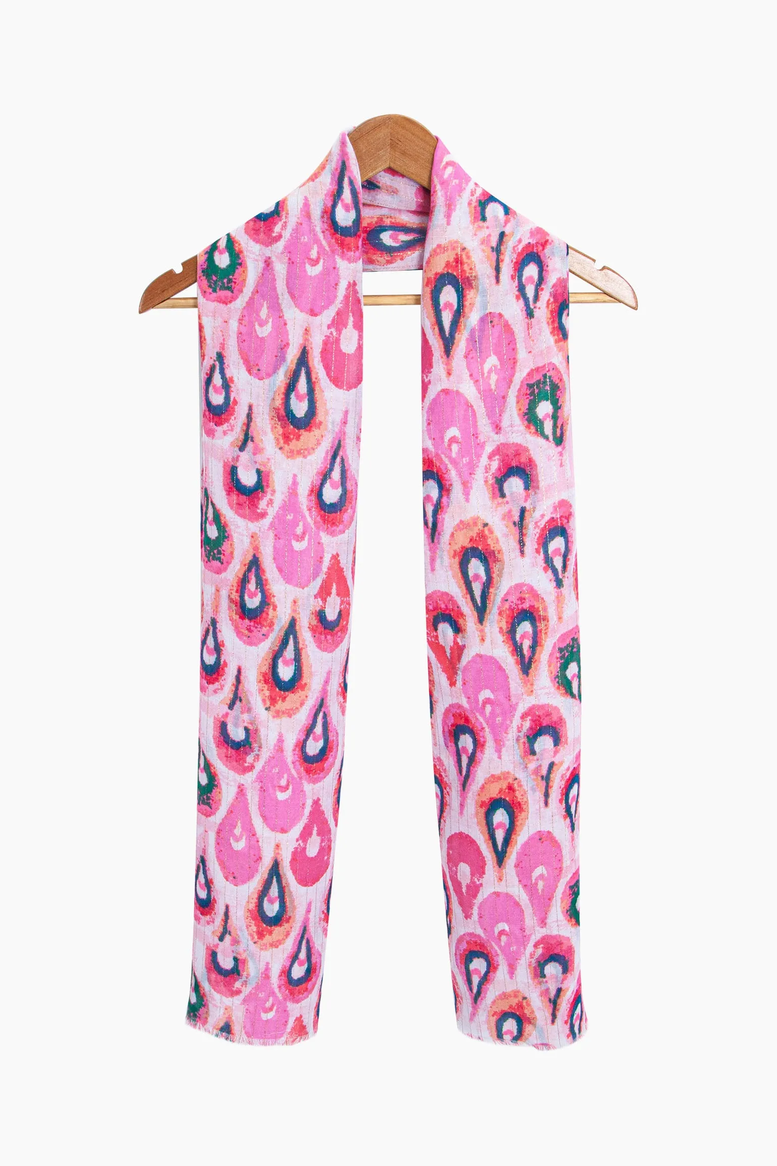 Adler Lightweight Scarf - Pink/Gold, Teardrop