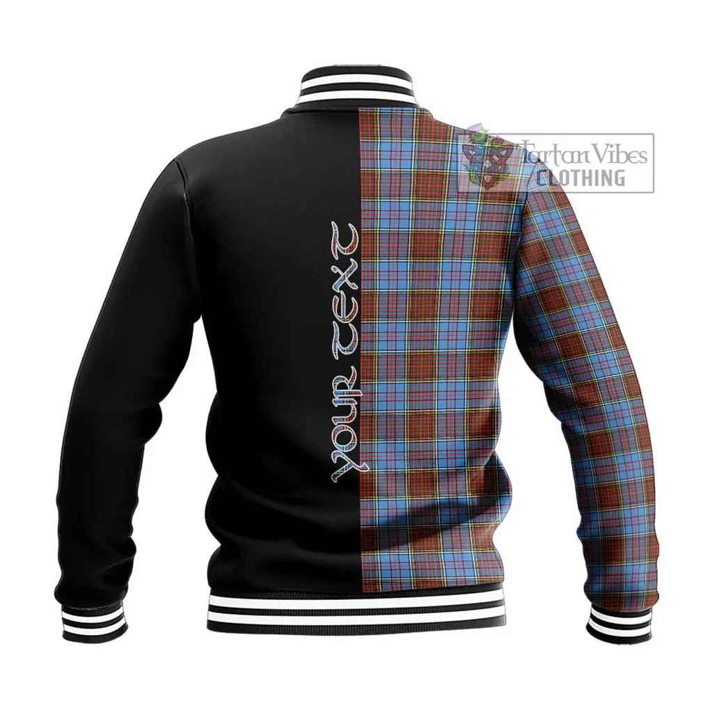 Anderson Modern Tartan Baseball Jacket with Family Crest and Half Of Me Style