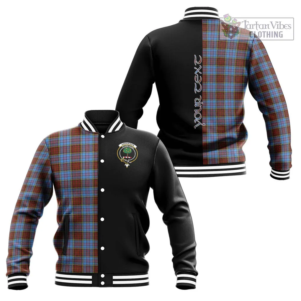 Anderson Modern Tartan Baseball Jacket with Family Crest and Half Of Me Style