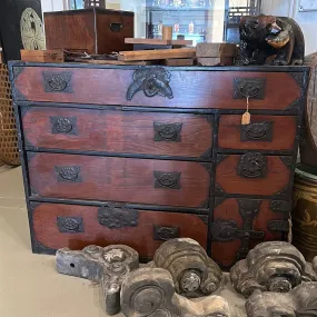 Antique Japanese Meiji Era c1870’s  Clothing Tansu Chest Sugi Wood 46"