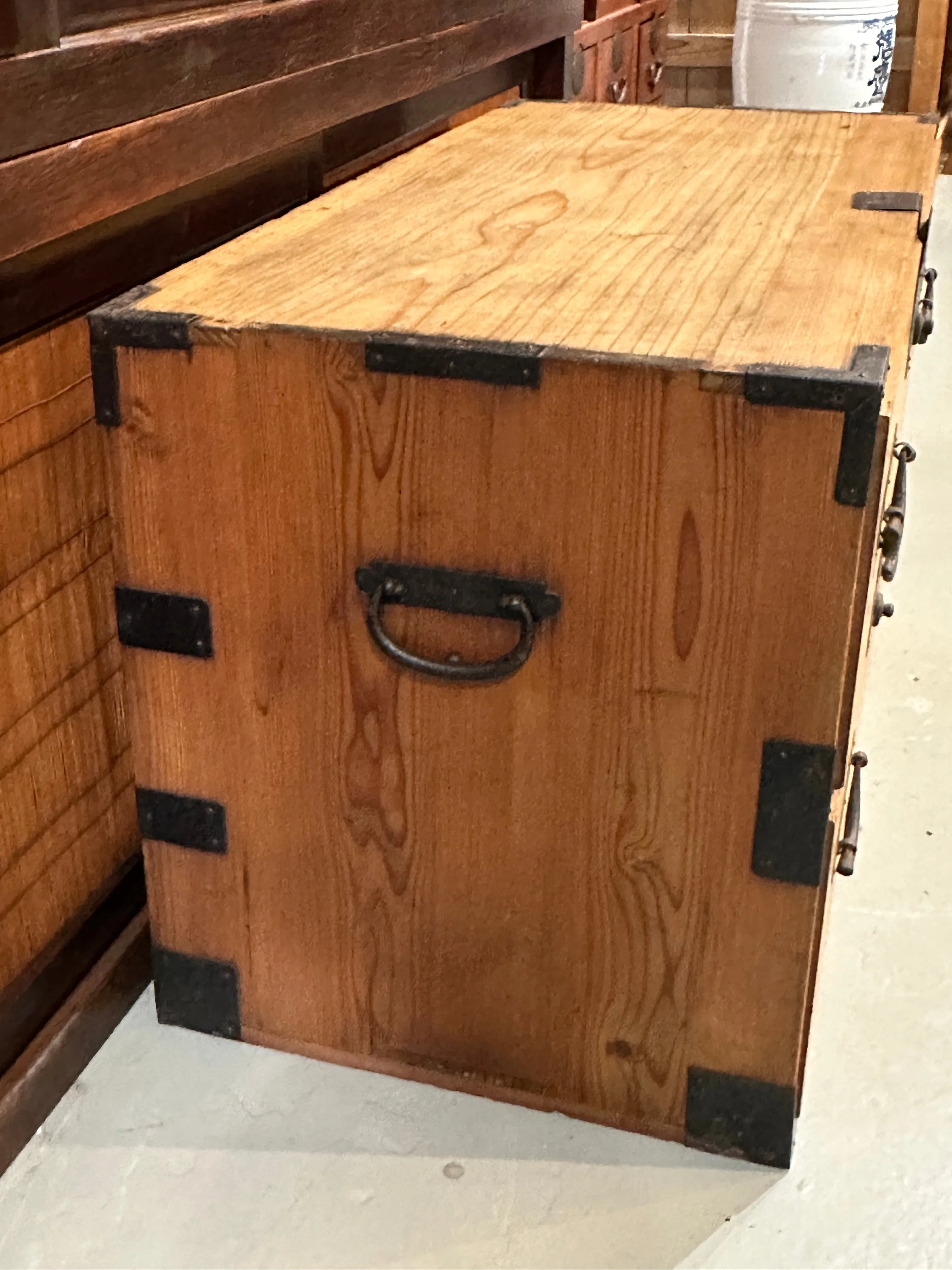 Antique Japanese Meiji Era c1890's Clothing Tansu Kiri Wood 36"