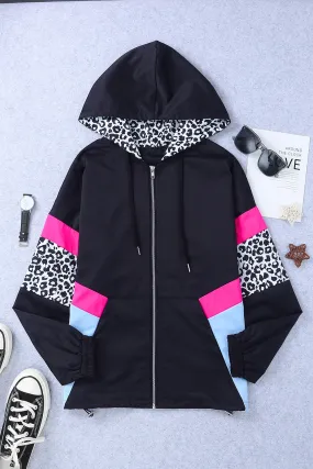 *App Exclusive* Leopard Zip-Up Windbreaker Jacket