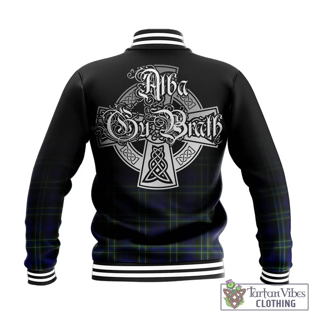 Arbuthnot Modern Tartan Baseball Jacket Featuring Alba Gu Brath Family Crest Celtic Inspired