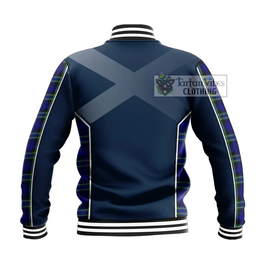 Arbuthnot Modern Tartan Baseball Jacket with Family Crest and Lion Rampant Vibes Sport Style