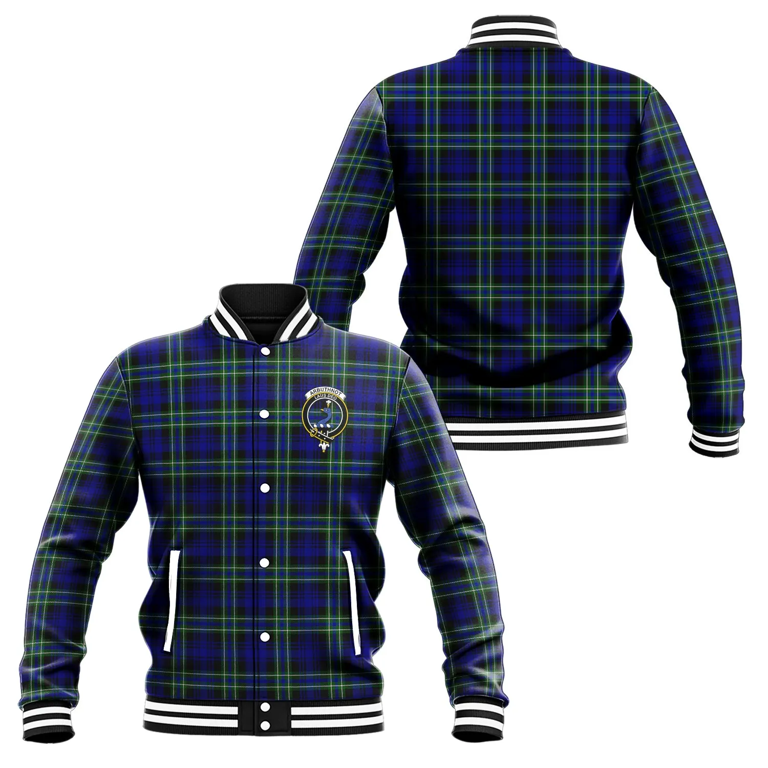 Arbuthnot Modern Tartan Baseball Jacket with Family Crest