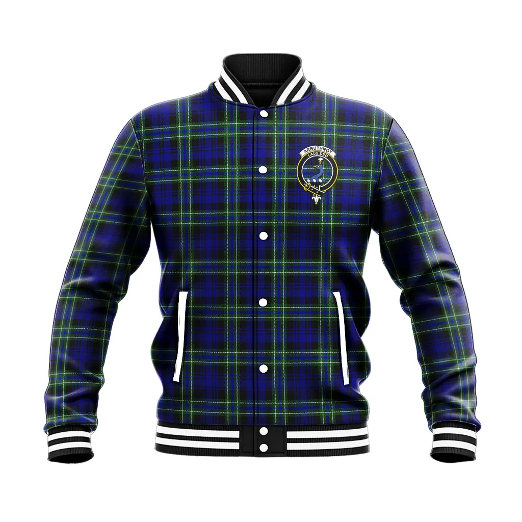 Arbuthnot Modern Tartan Baseball Jacket with Family Crest
