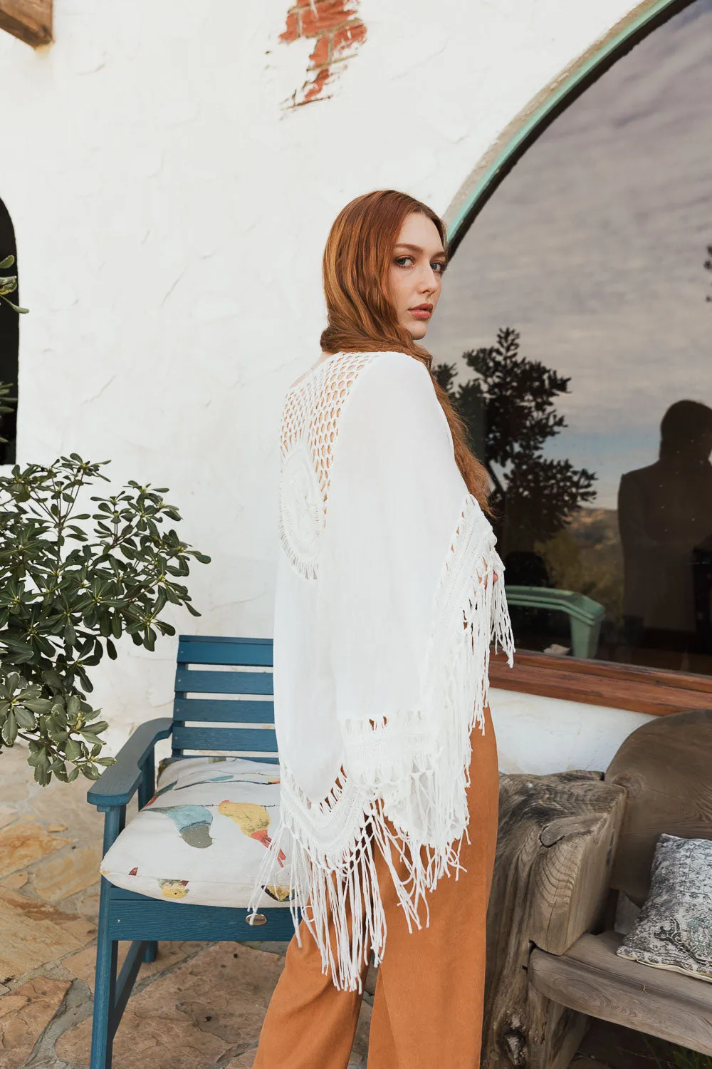 Arcadia Crochet Accent Tassel Duster