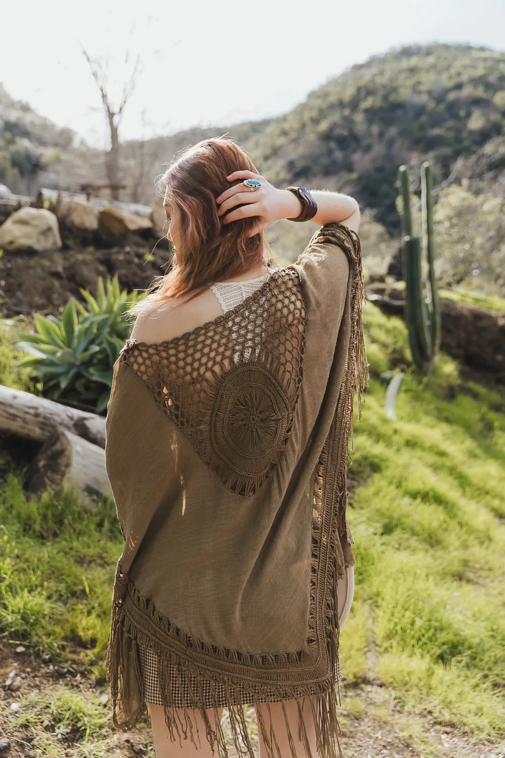 Arcadia Crochet Accent Tassel Duster