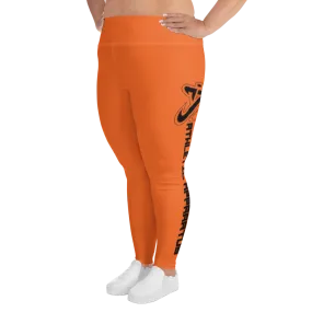 Athletic Apparatus Orange Black logo White stitch Plus Size Leggings