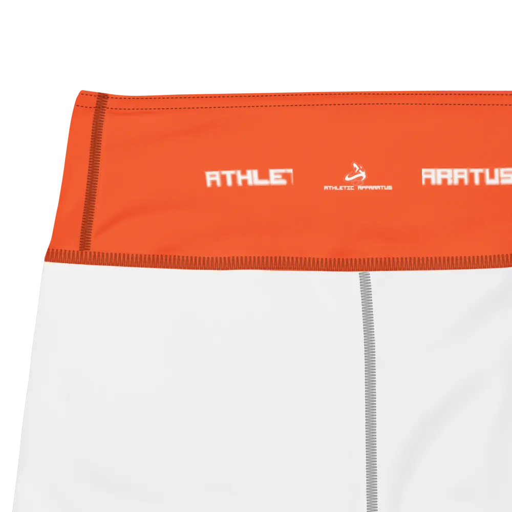Athletic Apparatus Outrageous Orange White Logo Yoga Leggings