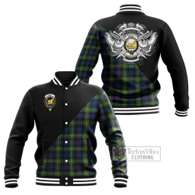 Bailey Modern Tartan Baseball Jacket with Family Crest and Military Logo Style