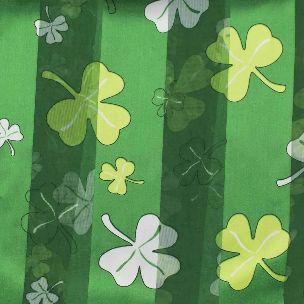 BaiscSense Shiny Celtic Irish Shamrock Scarf and Rhodium Silver Scarf Ring Set. Lucky Four Leaf Clover St. Patricks Day Scarf, 148 x 35 cm (58 x 13 inches) Big Leaves Green