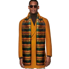 Barry Wang Green Scarf Christmas Winter Gold Green Snowflake Pattern