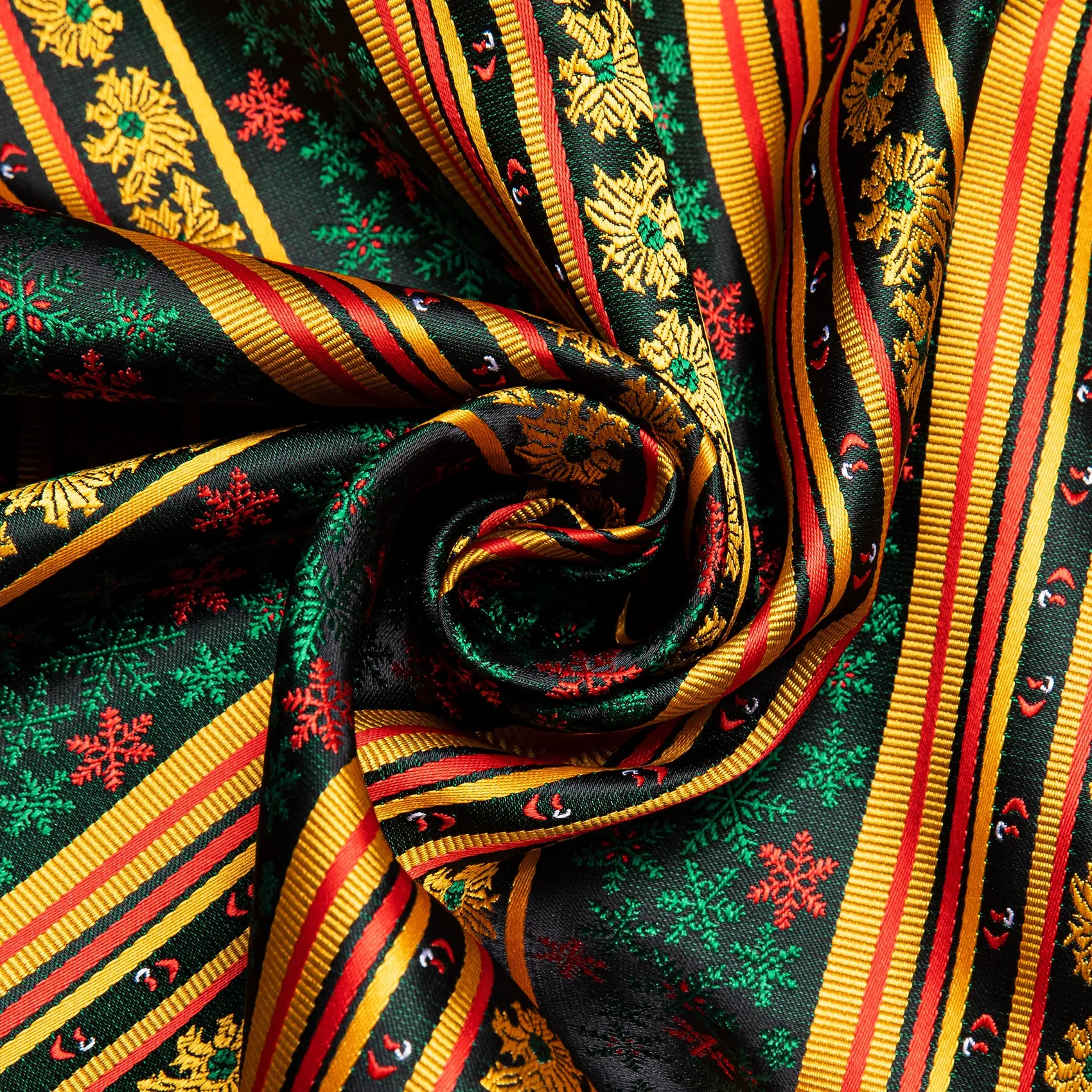 Barry Wang Green Scarf Christmas Winter Gold Green Snowflake Pattern