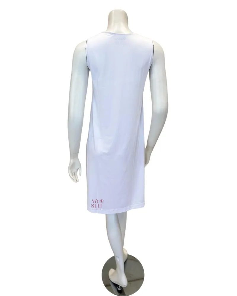 BBWSC White Sleeveless Slip Dress / Classic Length