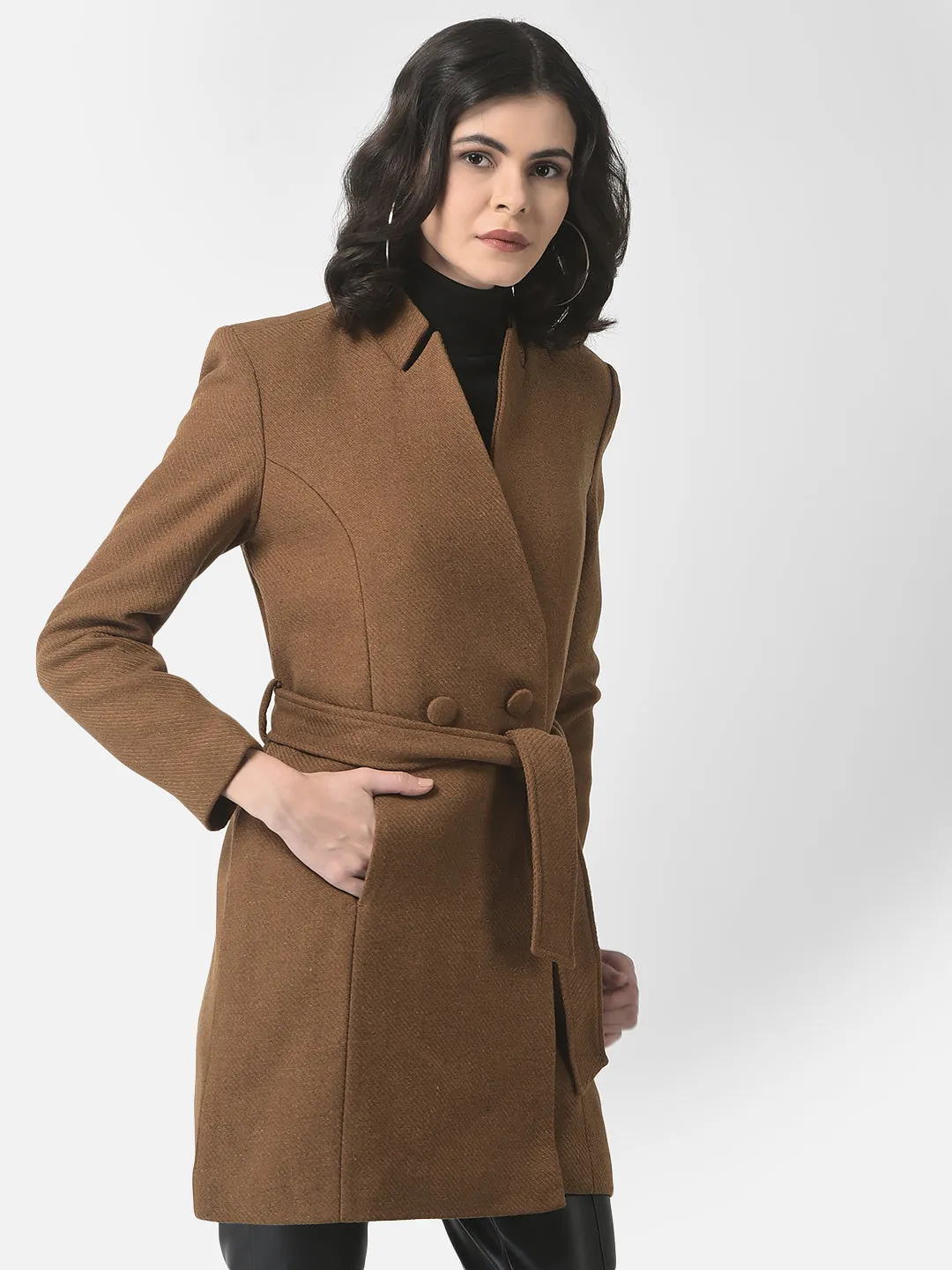 Belted Khaki Over-Coat
