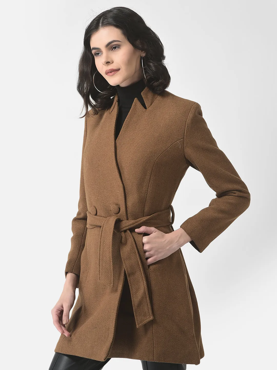 Belted Khaki Over-Coat