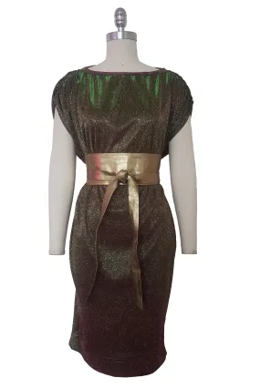 Bev Dress in Pink/Green Shimmer Knit