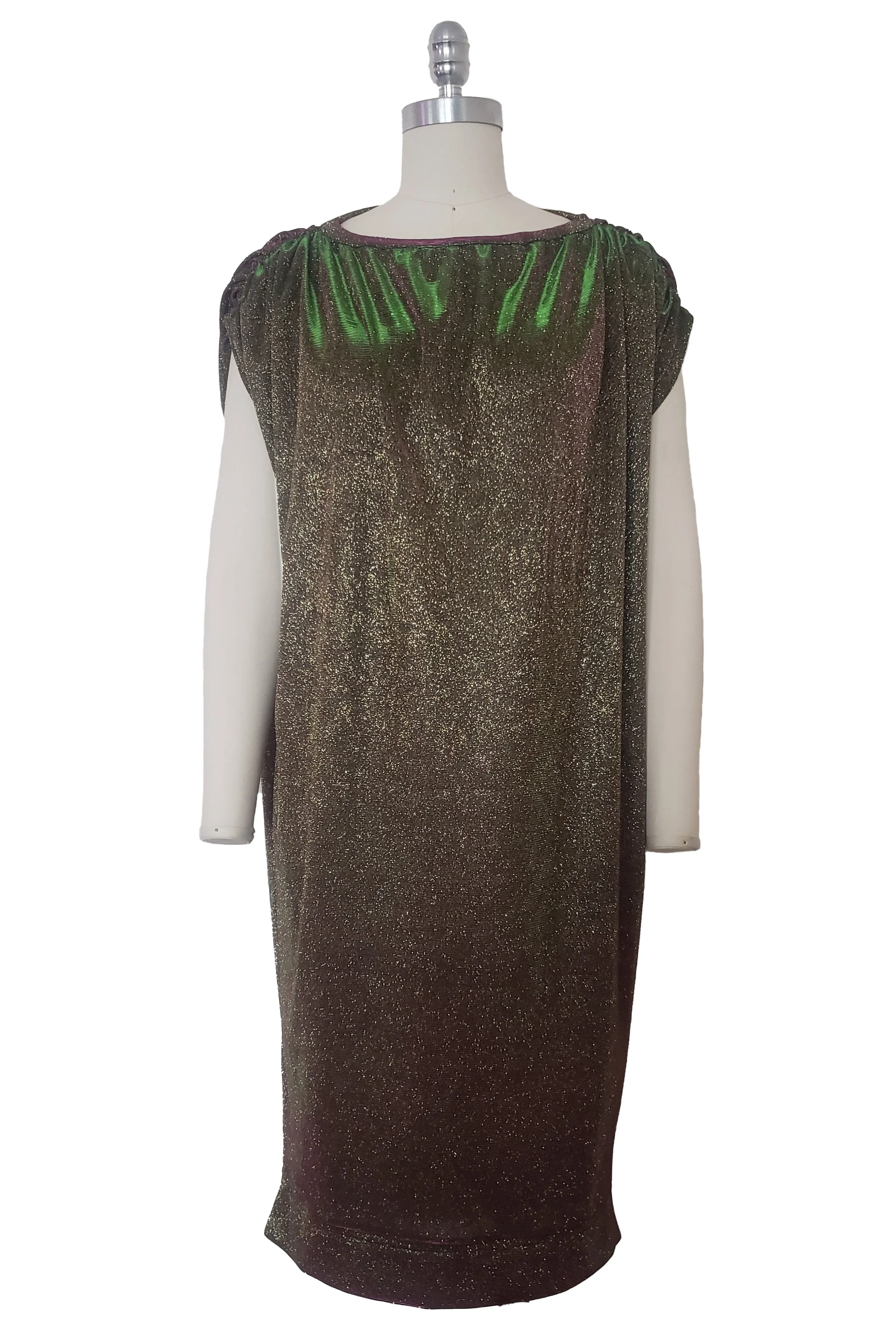 Bev Dress in Pink/Green Shimmer Knit