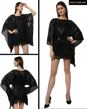 Black Sequin Kaftan.