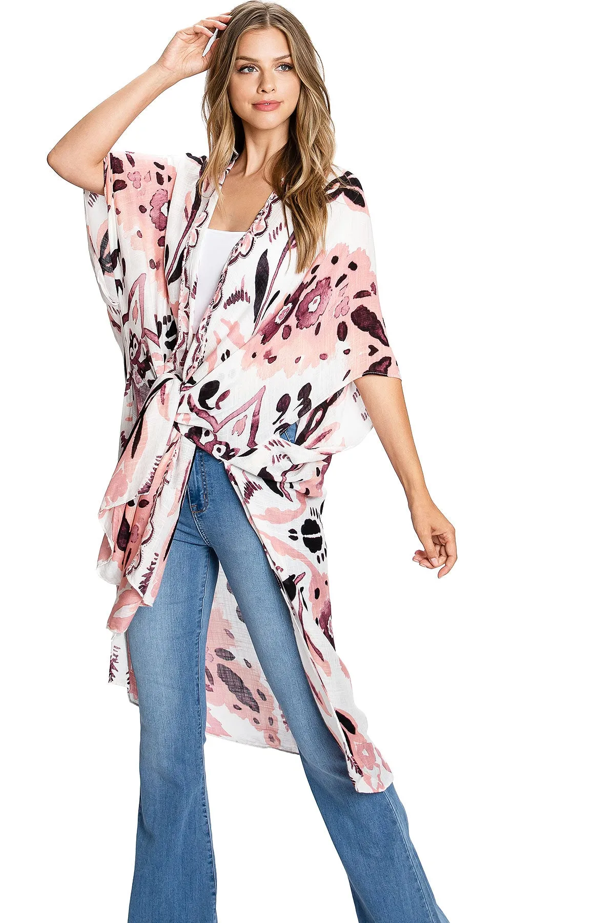 Blushing Blooms Kimono