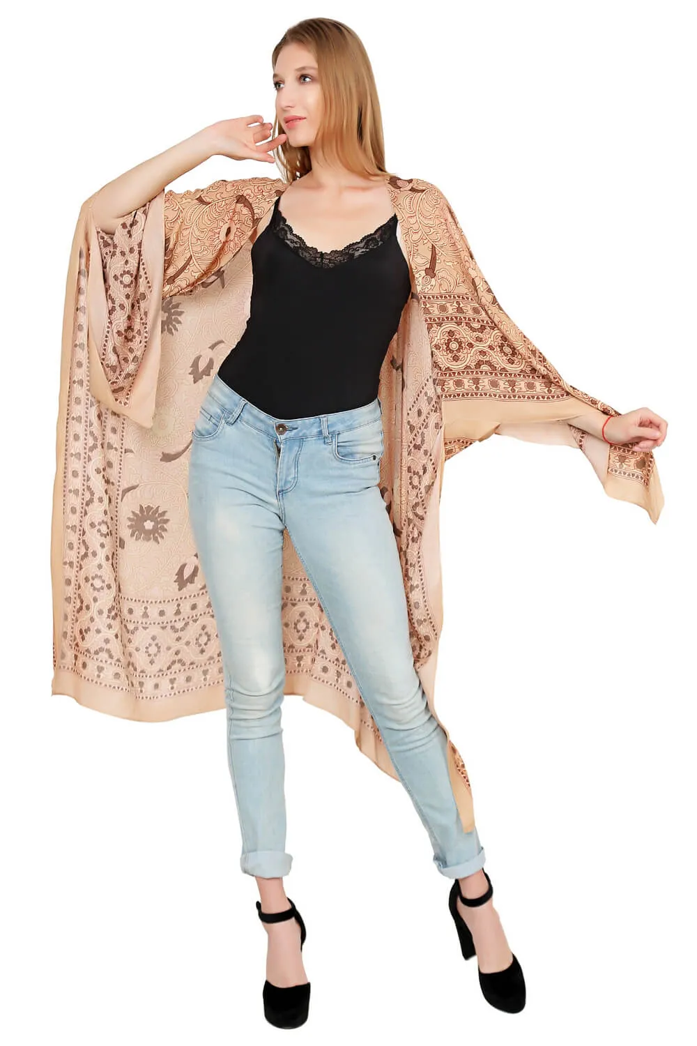 Breezy Beach Blossoms Kimono