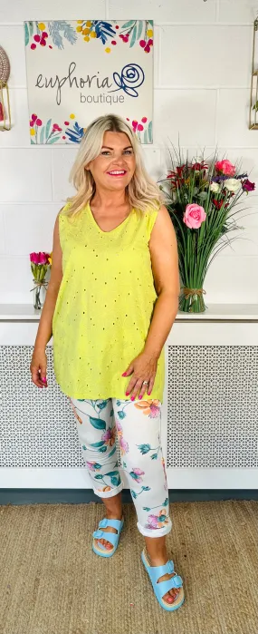 Carrington Cotton Vest - Lime Green