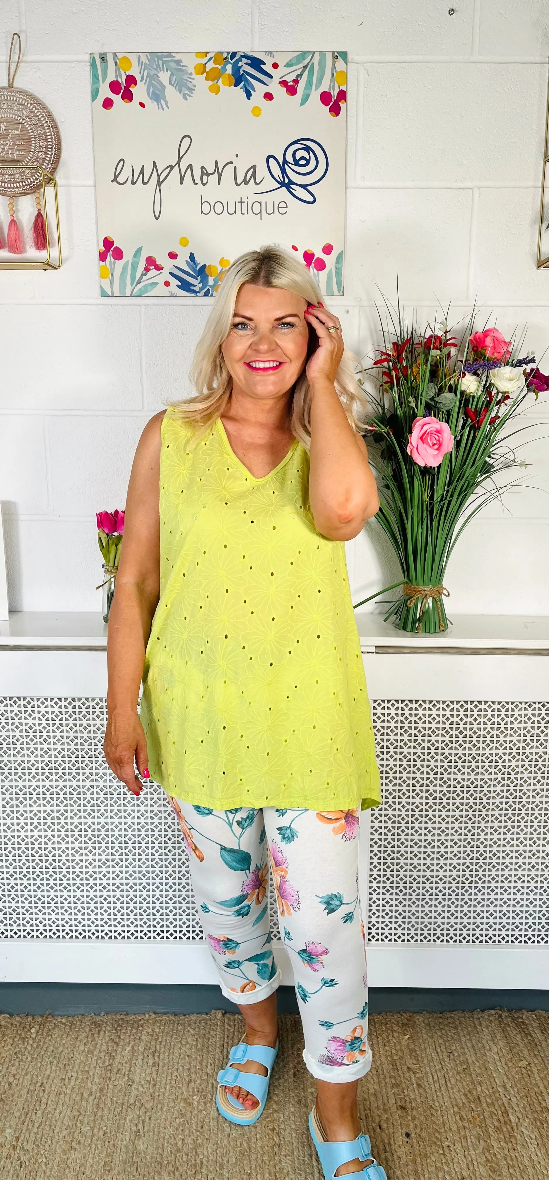 Carrington Cotton Vest - Lime Green