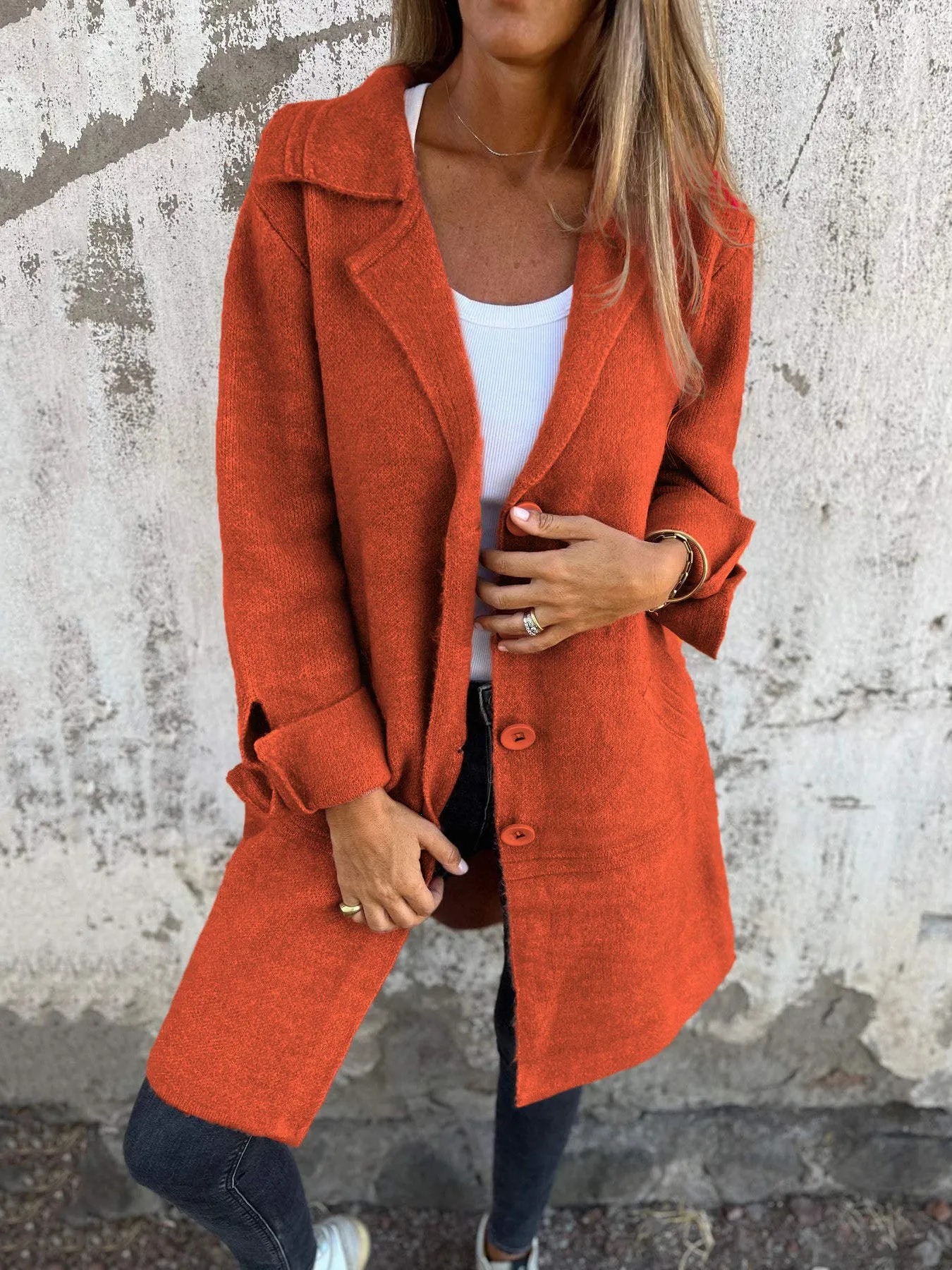 CLEARANCE SALE🔥 Casual Lapel Wool Single Breasted Long Coat
