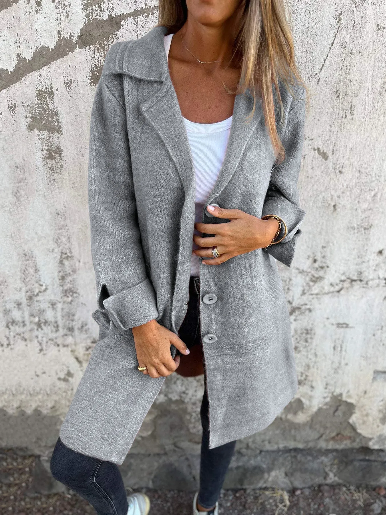 CLEARANCE SALE🔥 Casual Lapel Wool Single Breasted Long Coat