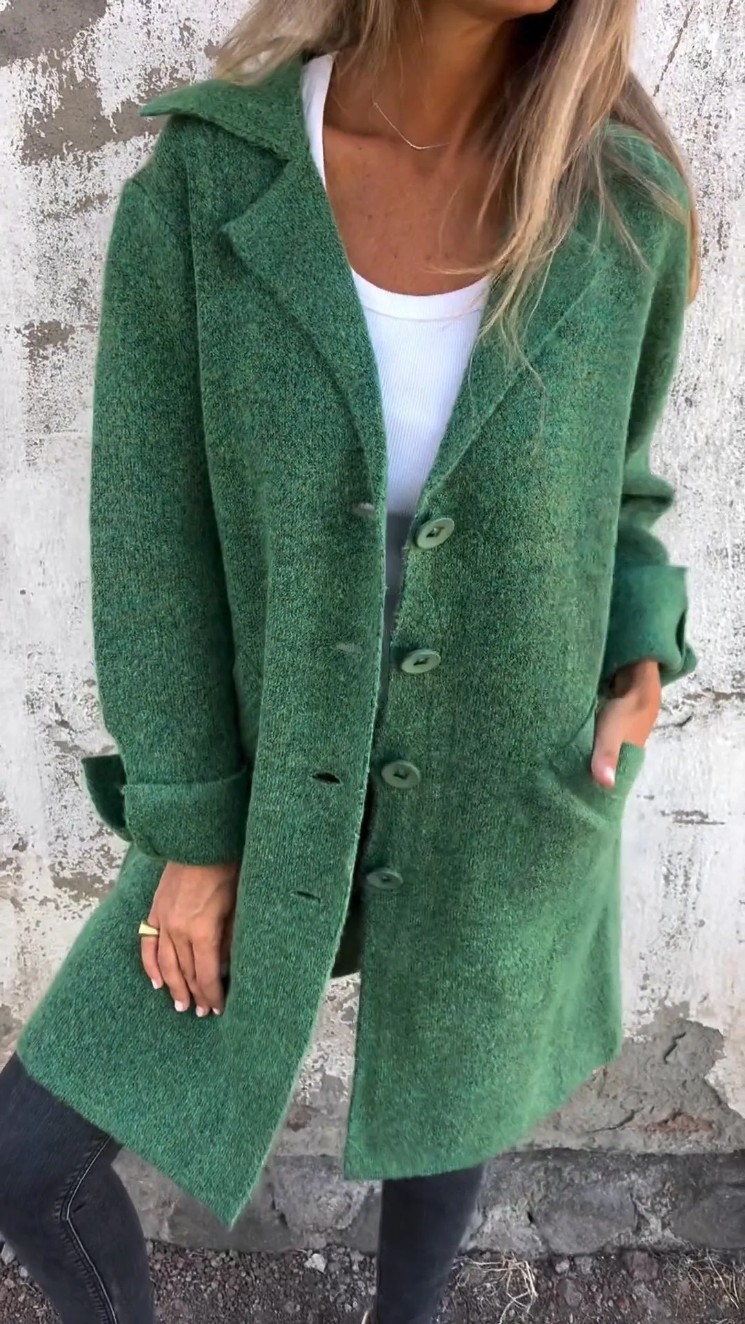 CLEARANCE SALE🔥 Casual Lapel Wool Single Breasted Long Coat