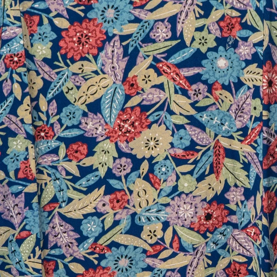 Colorful Pastel Komon Kimono Abstract Sakura Chrysanthemum Peony Cherry Blossoms Blue Green Yellow