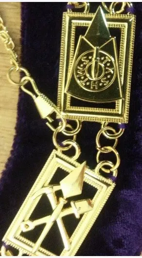 Cryptic Mason - Royal & Select Chain Collar - Gold/Silver On Blue   Free Case