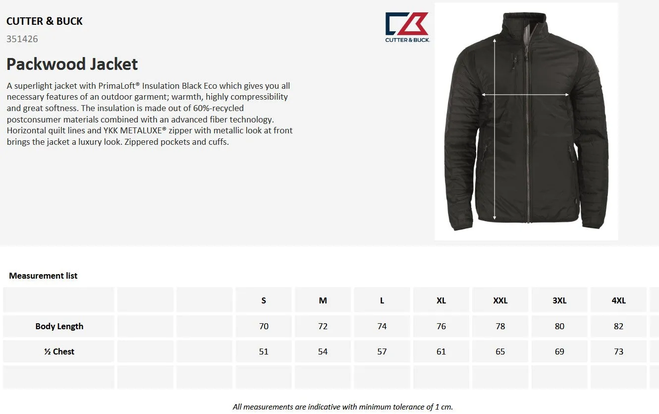 Cutter & Buck Packwood Men's Jacket | Lightweight | Padded | Quilted | 4 Colours | S-4XL