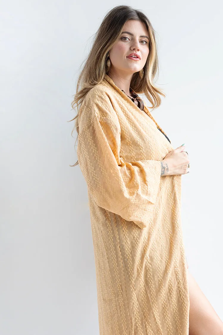 Dark Peach Floral Kimono