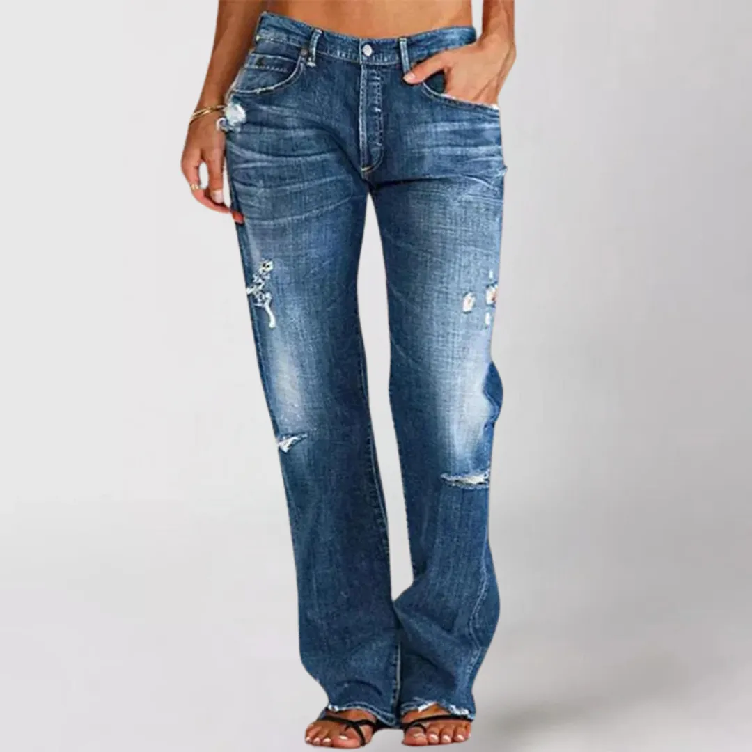 Denim-Jeans mit weitem Bein