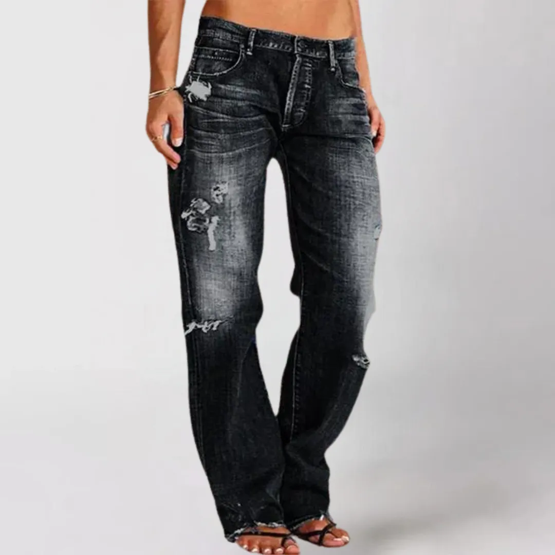 Denim-Jeans mit weitem Bein