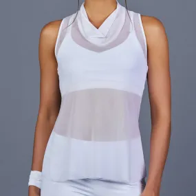 Drape Collar Layer Top (white)