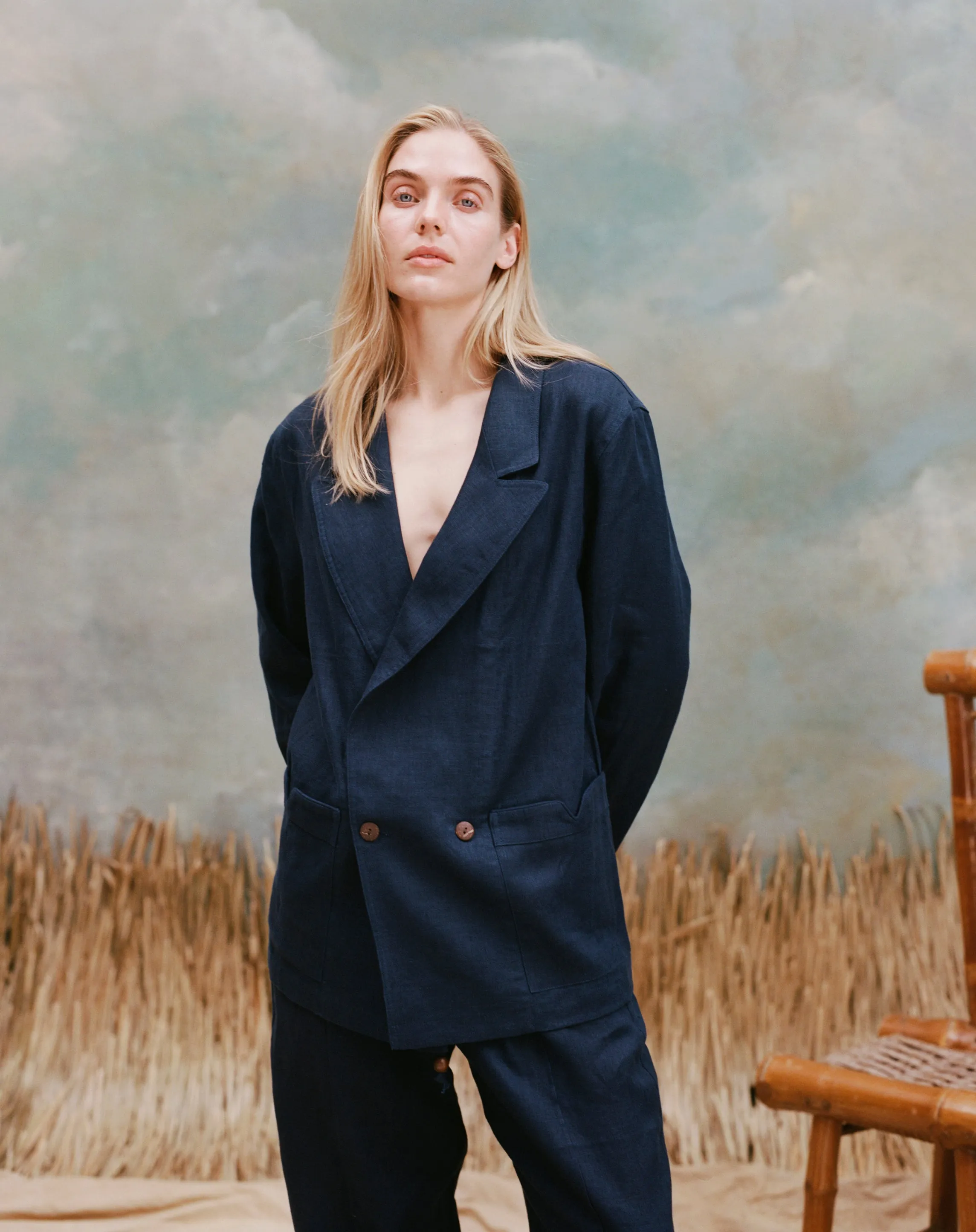 Easy-Going Jacket (Navy Linen)